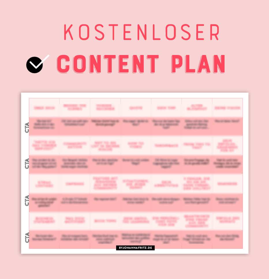28 Themen Ideen fuer Social Media - Content Plan - By Johanna Fritz